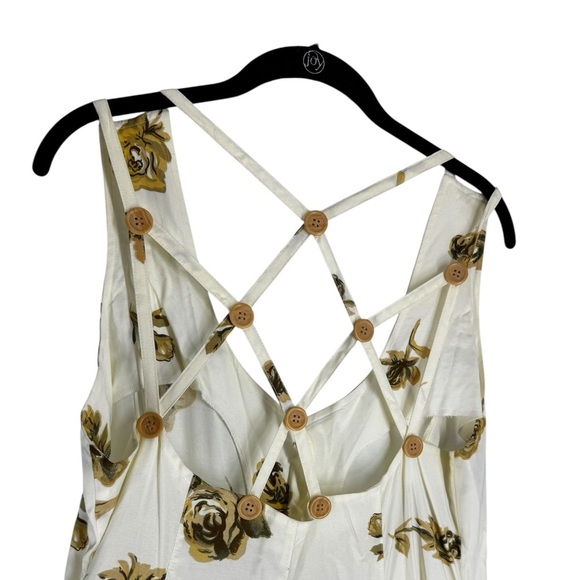 Vintage lattice caged back sundress size 14 Large floral roses pockets - Picture 4 of 8